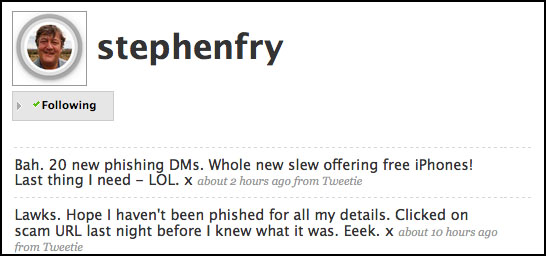 Stephen Fry Twitter messages