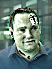 Michael Argast as a zombie