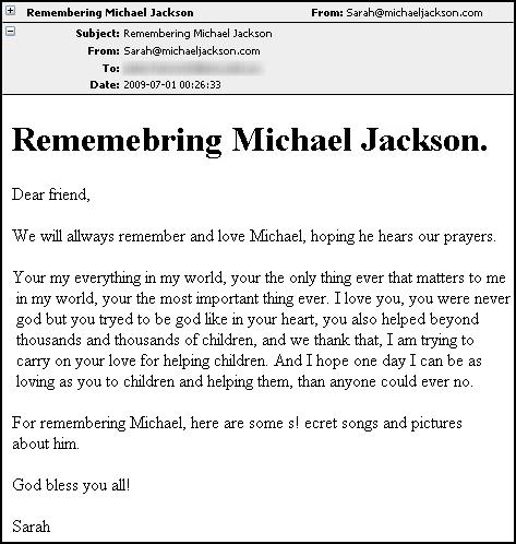Michael Jackson email worm