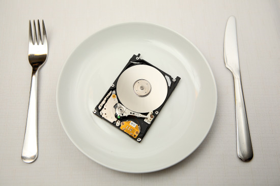 Hard disk on a plate