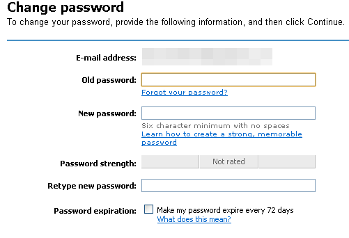 Image of Microsoft password change