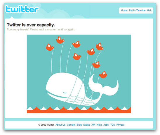 Bogus Twitter over capacity webpage
