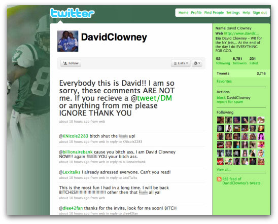 Twitter account of David Clowney