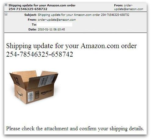 Amazon email malware attack