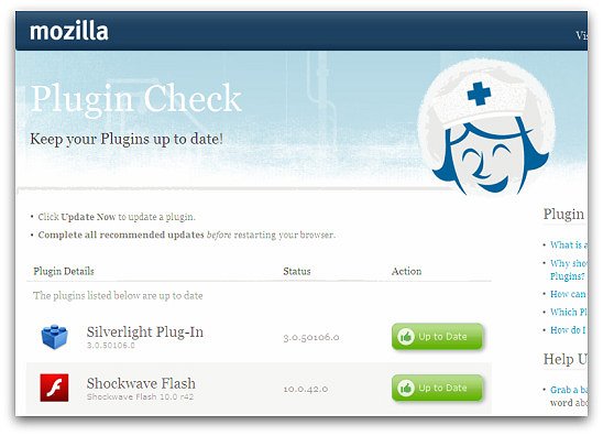 Firefox plugin check