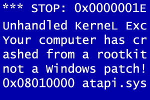 Mock up BSoD from TDSS rootkit