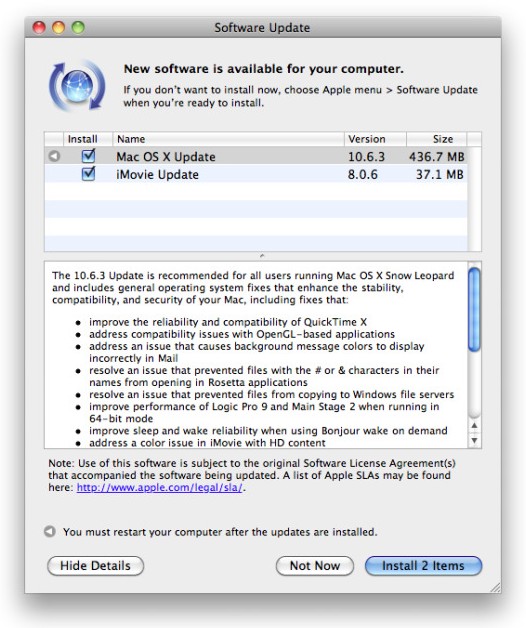 Mac OS X 10.6.3 download
