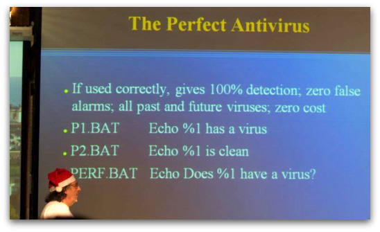 Dr Solomon demonstrates his perfect anti-virus