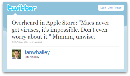 Tweet from Ian Whalley