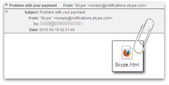 Skype payment spam