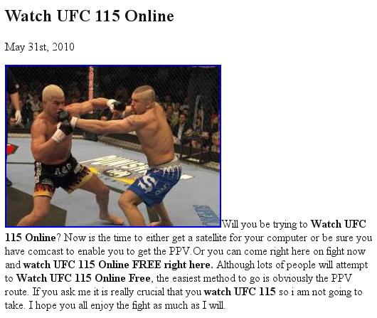 Watch UFC 115 Online