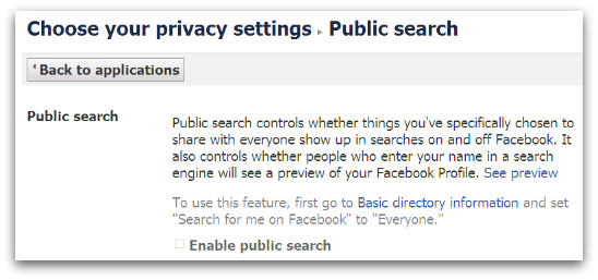Facebook privacy setting