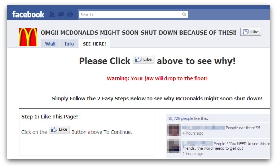 McDonalds might shut down Facebook page