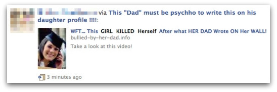 WFT - This girl killed herself after what her dad wrote on her wall