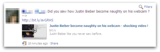 Facebook Justin Bieber status messages