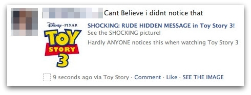 Toy Story 3 scam on Facebook