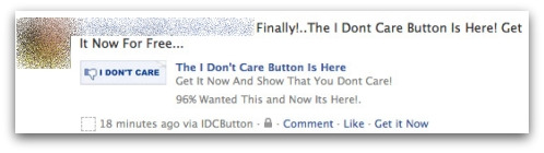 I Don't Care Button on Facebook