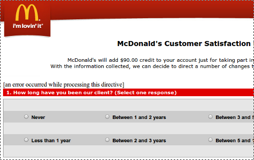 McDonald's phish survey