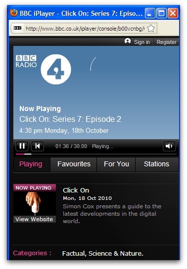 Click On BBC Radio 4 program