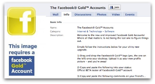 Facebook Gold scam