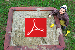 Acrobat logo in a sandbox