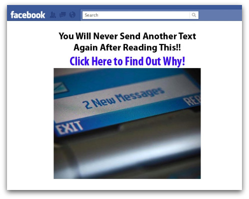Im not txtin again now landing page on Facebook