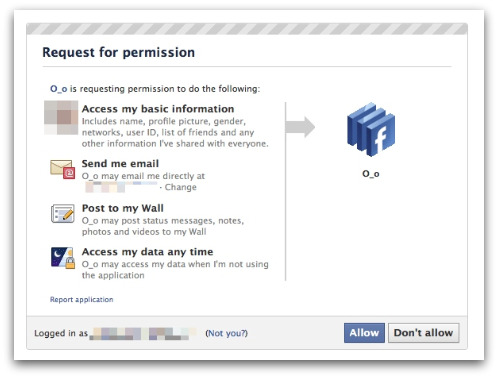 Do you really want to give the rogue application permission to peruse your Facebook profile and the ability to email you directly?
