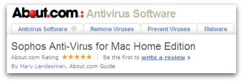 About.com review of Sophos Anti-Virus for Mac Home Edition