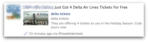 Delta Air Lines scam on Facebook