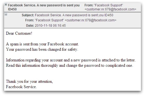 New password from Facebook?