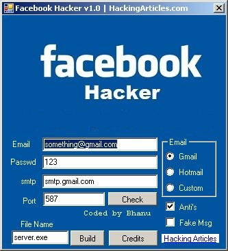 Facebook Hacker Trojan Generator