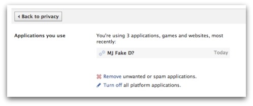 Revoke application's permission on Facebook