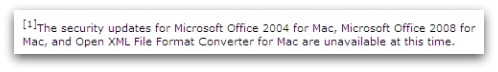 Microsoft for Mac Office patches unavailable