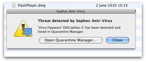Sophos Anti-Virus for Mac detecting OSX/Jahlav-C