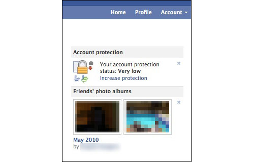 Your account protection status: Very low