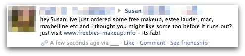 Free makeup scam on Facebook