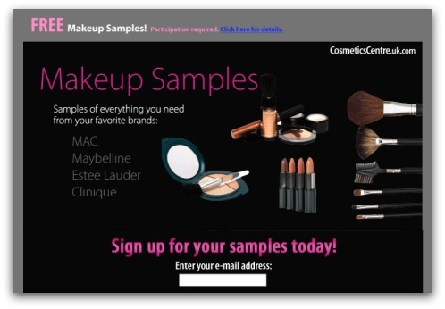 Free makeup scam on Facebook