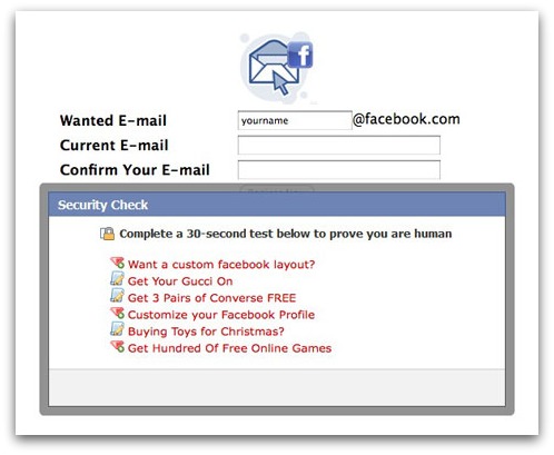 Survey scam on Facebook