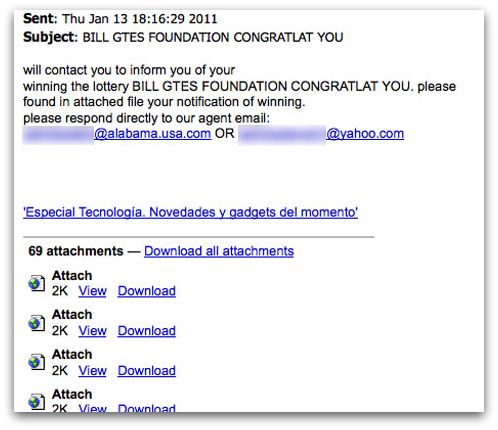 Bill Gates Foundation lottery scam