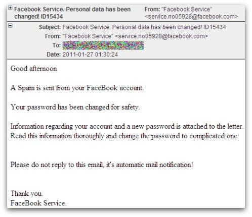 Malicious email message