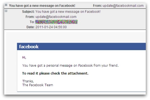 You have got a new message on Facebook!