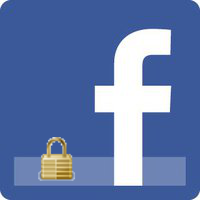 Facebook logo with padlock