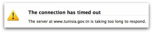 Tunisian government website inaccessible