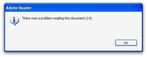 Adobe X error message