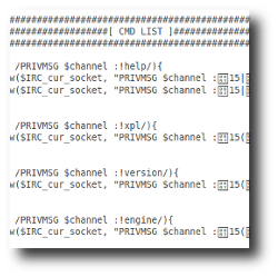 IRC bot command list