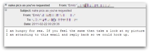 Naked pictures malicious email