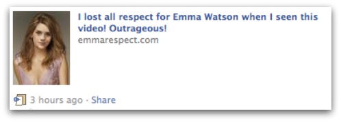Emma Watson message on Facebook