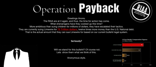 Anonymous hacktivist call to action against RIAA