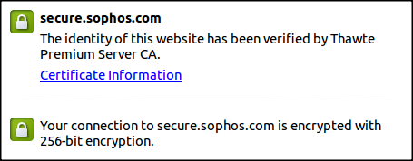 Sophos SSL cert