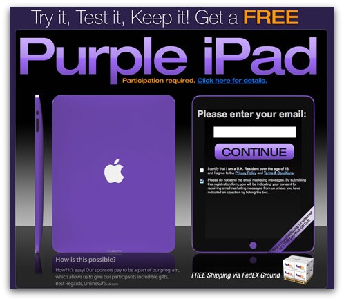 Purple iPad offer